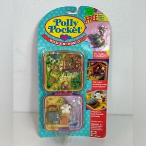 Polly Pocket 10636 Wild Zoo world compact NIP 1994 Bluebird  w/ bonus